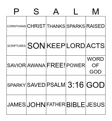 AWANA BINGO Card