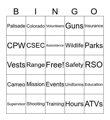 CSEC Bingo Card