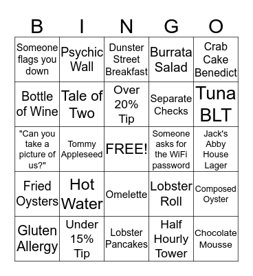 Server Bingo Card
