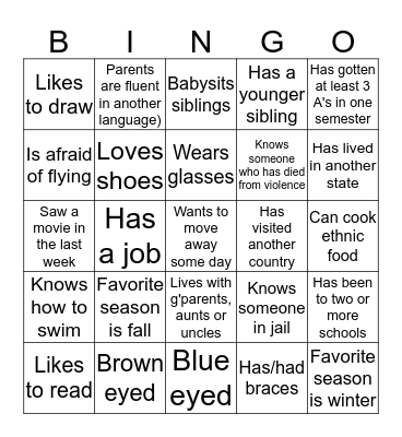 Get-to-Know-You Bingo Card