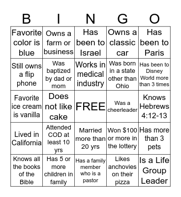 Impact Fatherhood Ministries - Family Camping 2018 Bingo Card