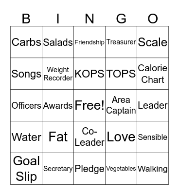 TOPS INSTALLATION OF OFFICERS 2018 Bingo Card