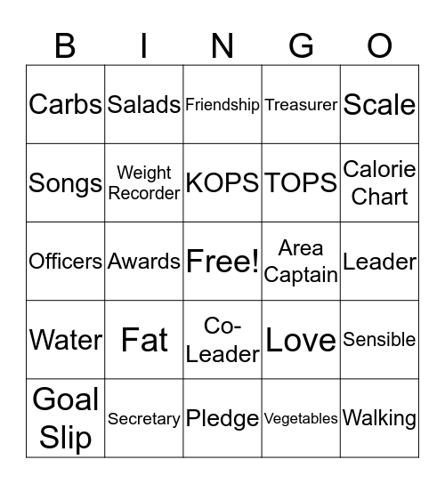 TOPS INSTALLATION OF OFFICERS 2018 Bingo Card
