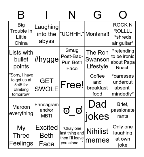 Beth-go Bingo Card
