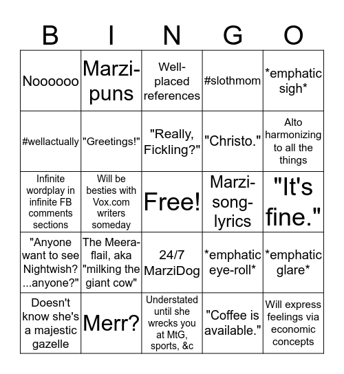 Murr-a bingo Card