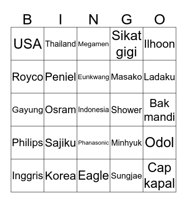 Dena Bingo Card
