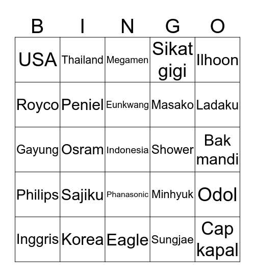 Dena Bingo Card