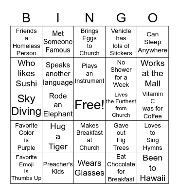 WHO'D OF THOUGHT Bingo Card