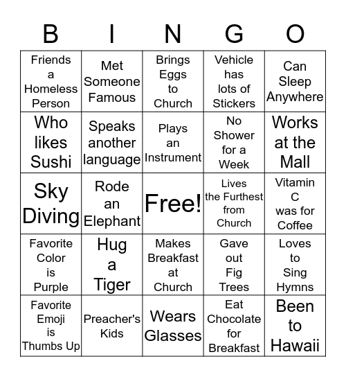 WHO'D OF THOUGHT Bingo Card