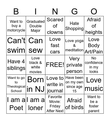DID YOU KNOW? Bingo Card
