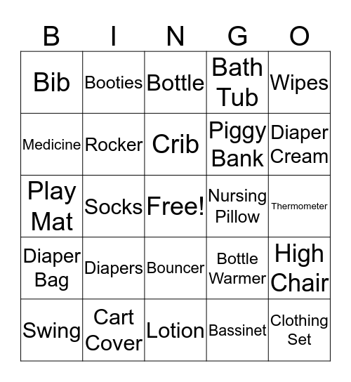 Baby BINGO Card