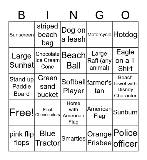 July 4th Bingo Card