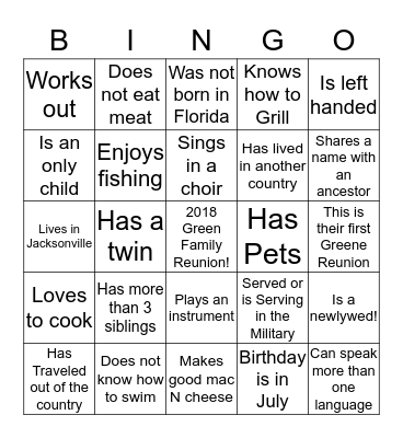Find Someone Who... Bingo Card