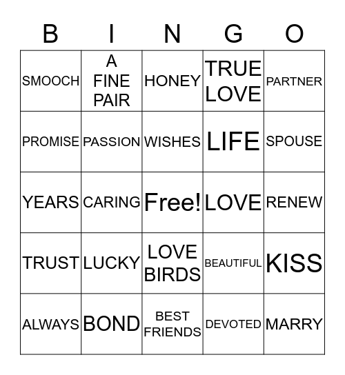 HAPPY ANNIVERSARY MR. & MRS. JOE JONES Bingo Card