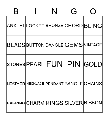 Paparazzi jewelry bingo Card