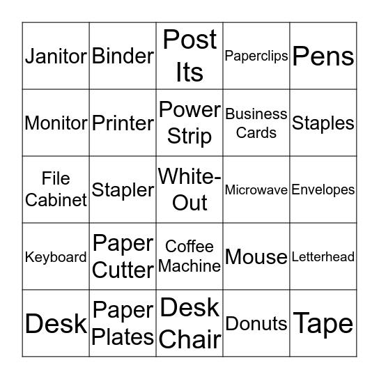 What You Find at Work Bingo Card