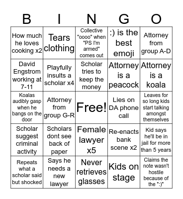 Normgo Bingo Card