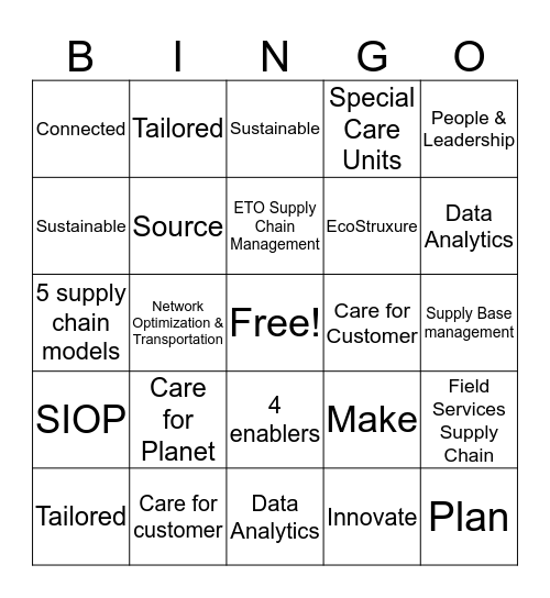 TSC 4.0 Bingo Card