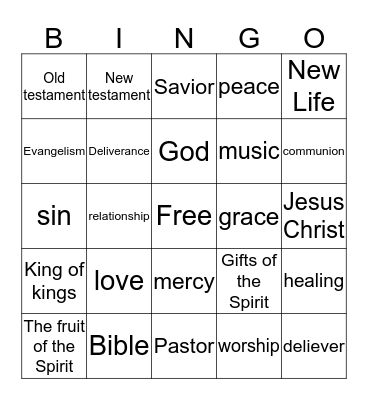 Bible Bingo Card