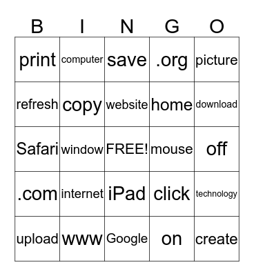 Internet Bingo Card