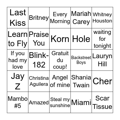 1999 Bingo Card