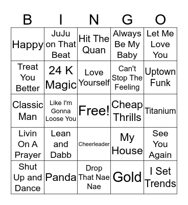 Summer Fun Playlist  Bingo Card
