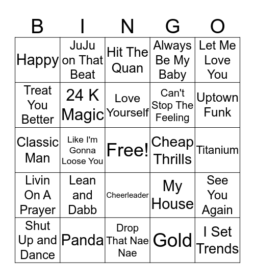 Summer Fun Playlist  Bingo Card
