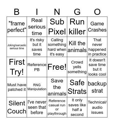 GDQ BINGO Card