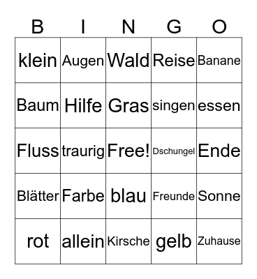 Das bunte Chamäleon Bingo Card