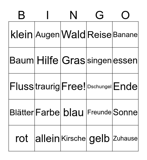 Das bunte Chamäleon Bingo Card