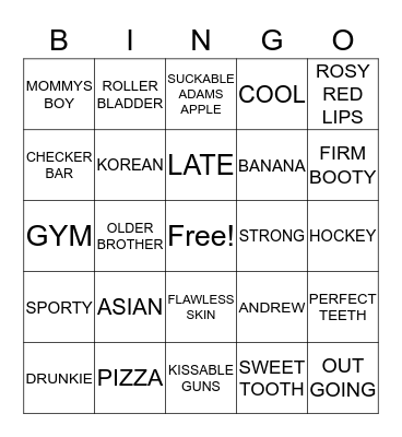 ANDY'S 32ND B DAY Bingo Card