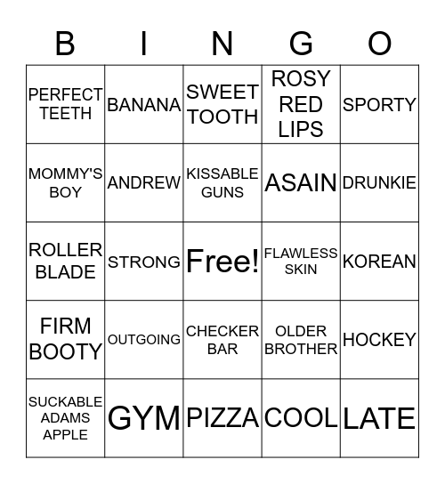 ANDY'S 32ND BIRTHDAY Bingo Card