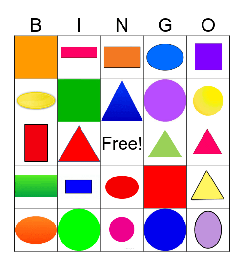 Shapes! Bingo Card