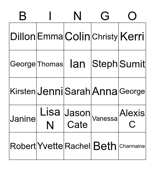 Kantar Drinks Bingo Card