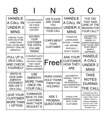 CEM/EMPATHY BINGO Card