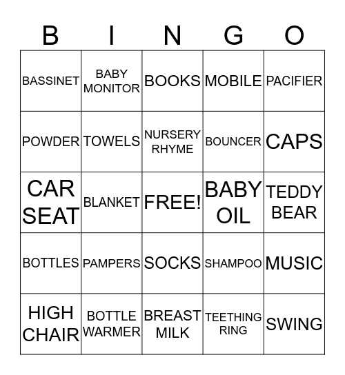 BABY BINGO Card