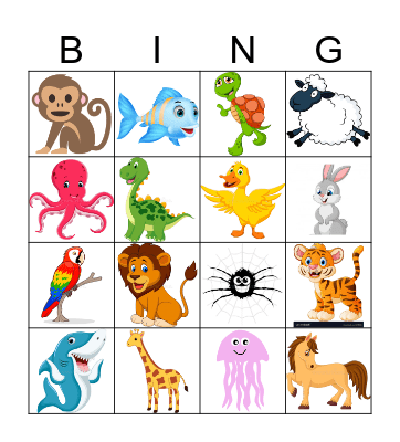 Animals! Bingo Card