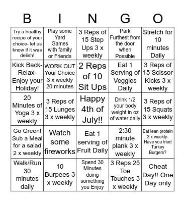 WEEK 5: BLACK OUT Bingo Card