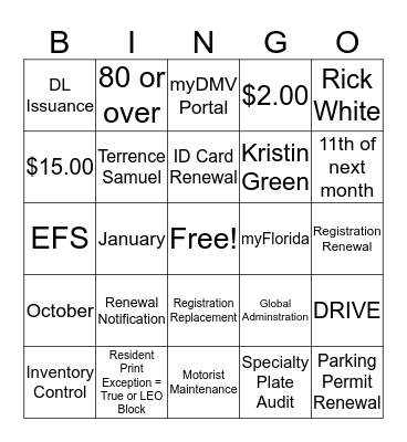 SEU Bingo Card