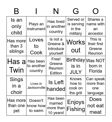 Find Someone Who... Bingo Card