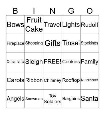 Holiday Bingo- Happy Holidays! Bingo Card
