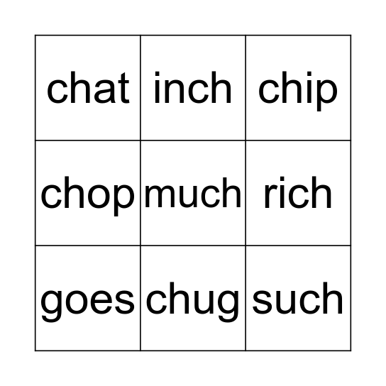 OG Lesson #11 ch Bingo Card