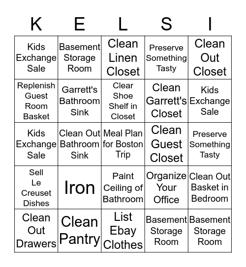 Summer Get It Done List Bingo Card