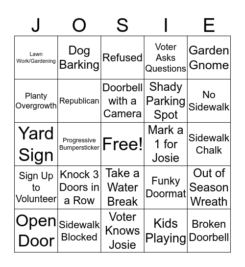 Doors Bingo Card