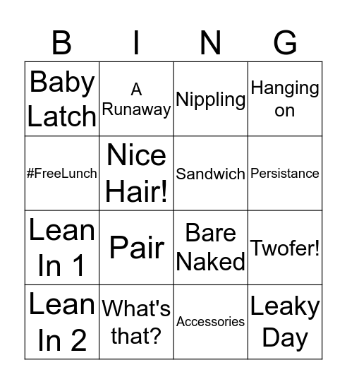 #freethebreast Bingo Card