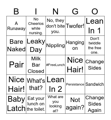 #freethebreast Bingo Card