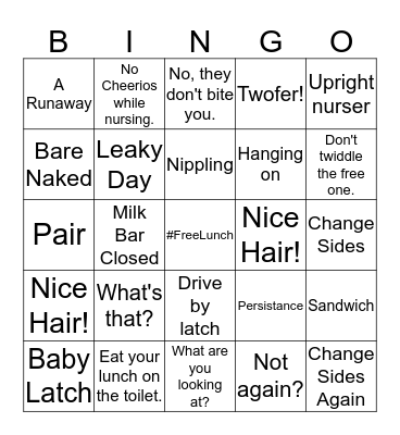 #freethebreast Bingo Card
