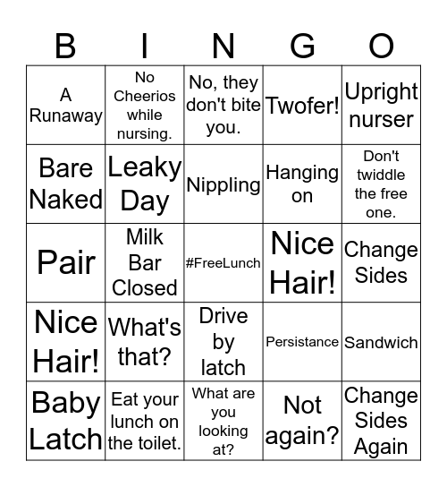 #freethebreast Bingo Card