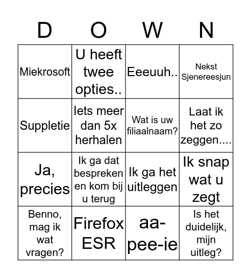 One flew over KOEK-oes nest Bingo Card