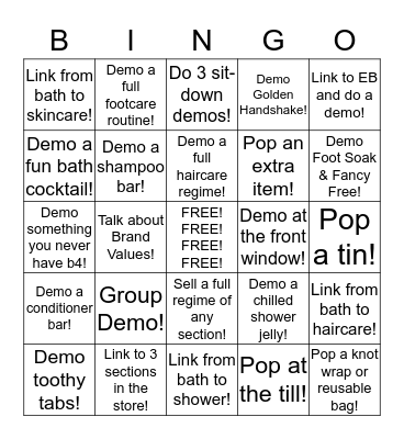 BINGO: LUSH EDITION!! Bingo Card